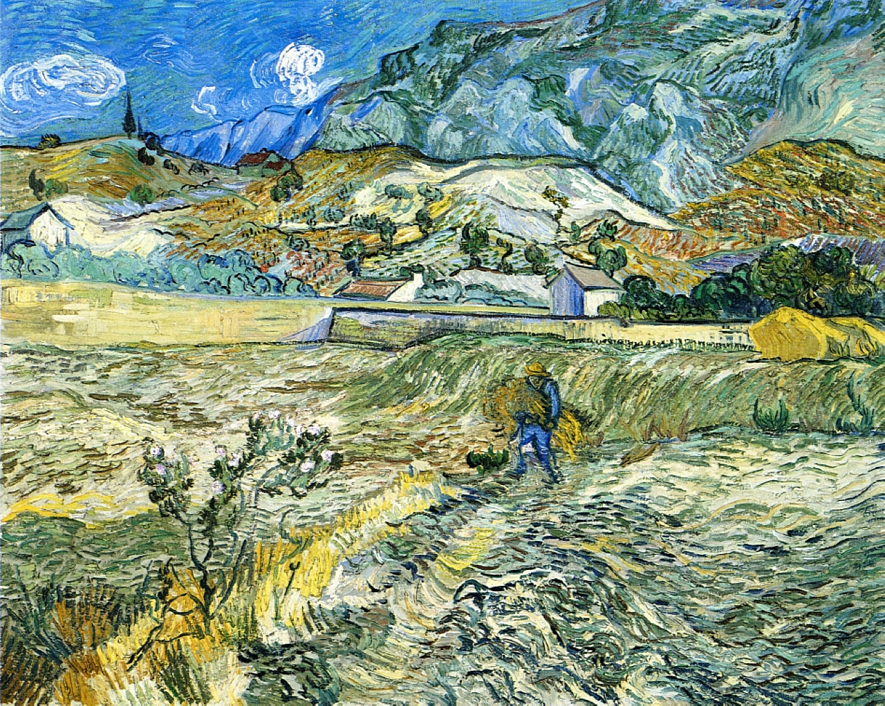 Enclosed Field with Peasant - Van Gogh Painting On Canvas